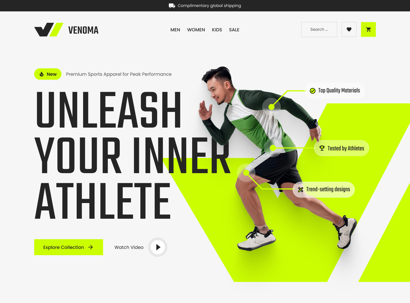 Vema fitness platform homepage